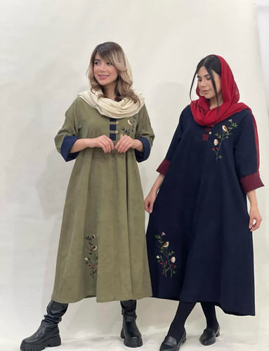 کفتان مخمل گلدوزی مدل پرنده