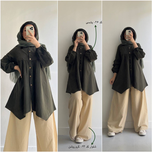 تونیک مانتو الیاف طبیعی دامن هشتی بانو